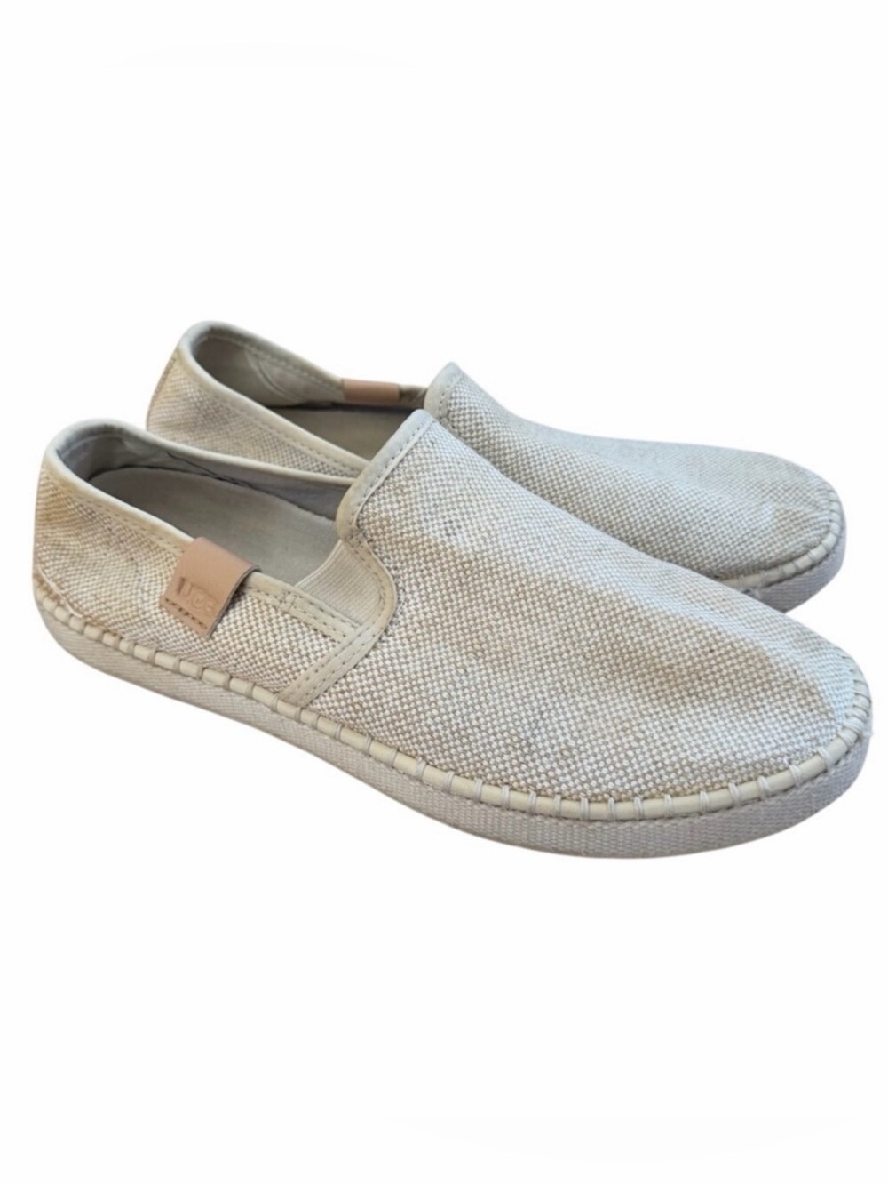 UGG Women's Canvas Slip-On Espadrille Shoes‎ Cream Size 8